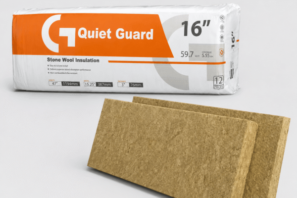 Quiet Guard Stone Wool Insulation Batt — AcousBatt & ThermaBatt Series | 16″ & 24″ O.C. | R-13 to R-38